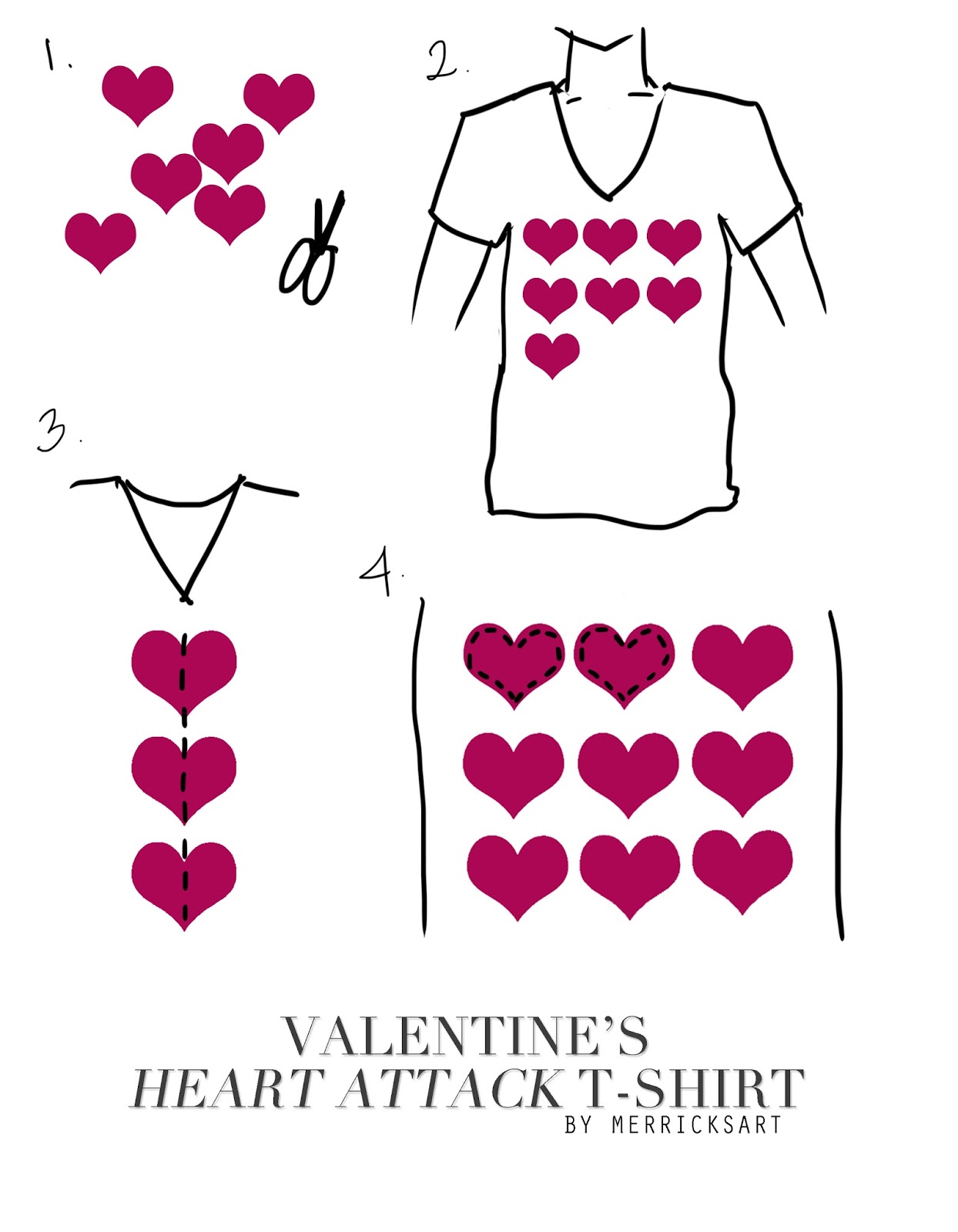 illustration of heart shirt for valentine's day