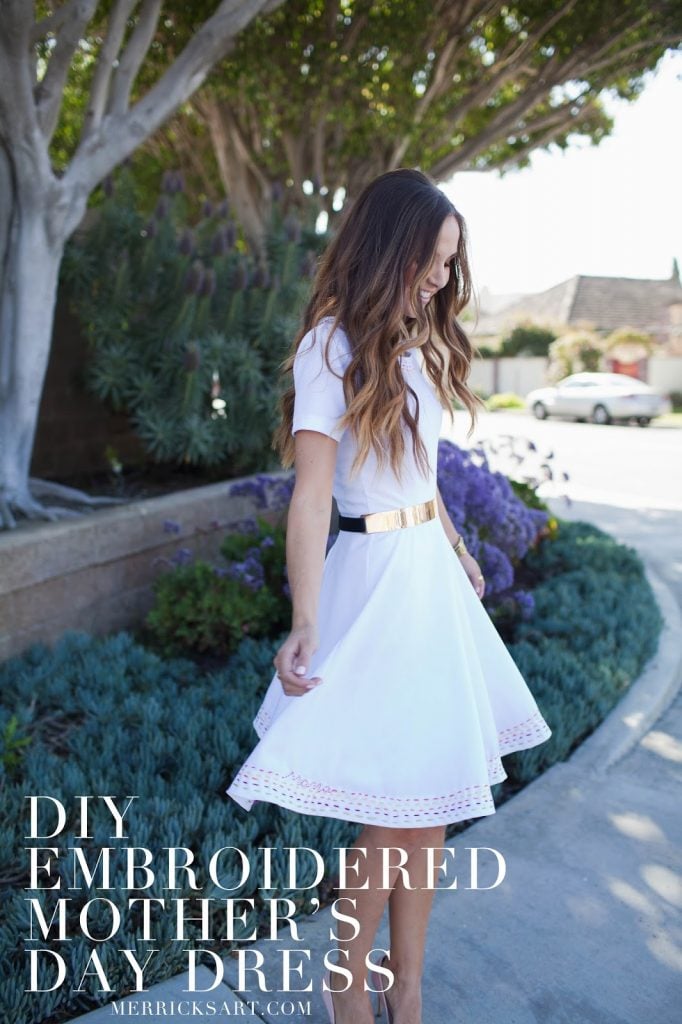 Merrick's Art White Embroidered Fit and Flare Dress