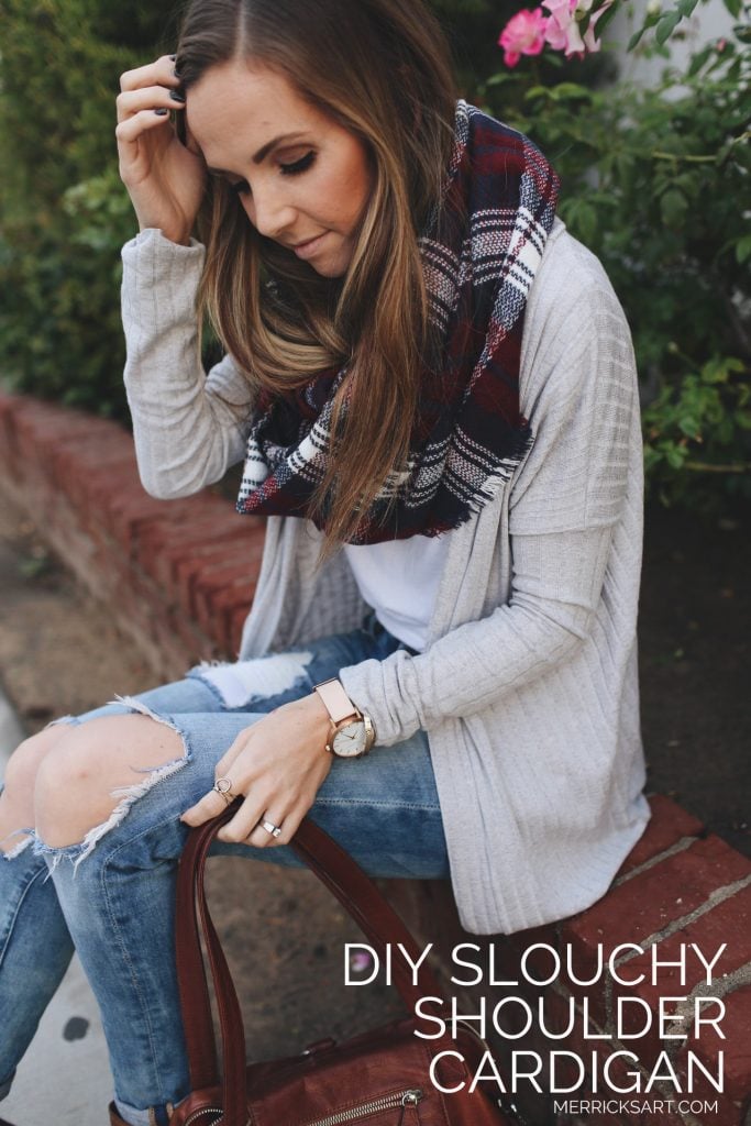 Merrick's Art DIY Slouchy Shoulder Cardigan
