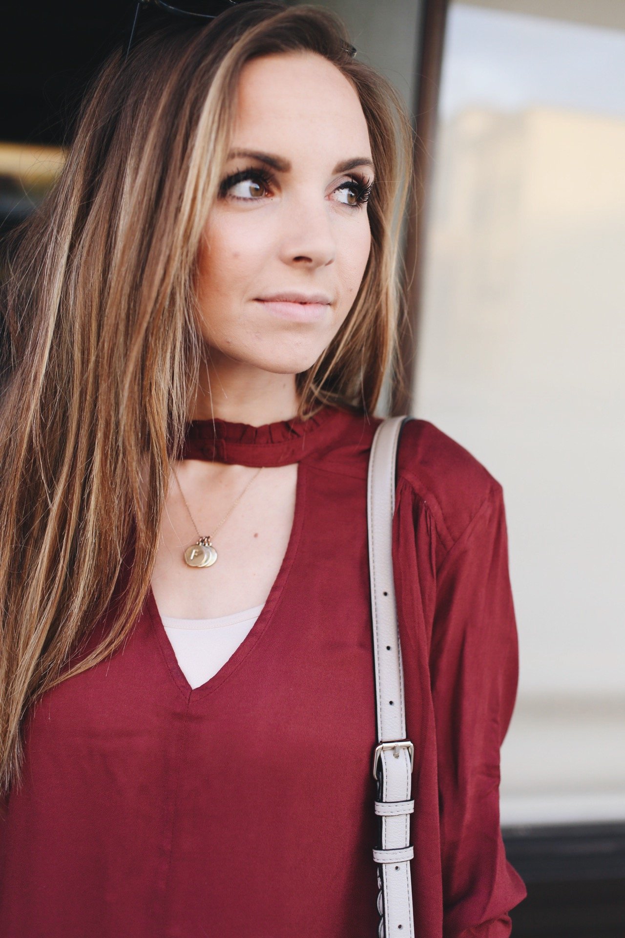Merrick's Art Burgundy Keyhole Top