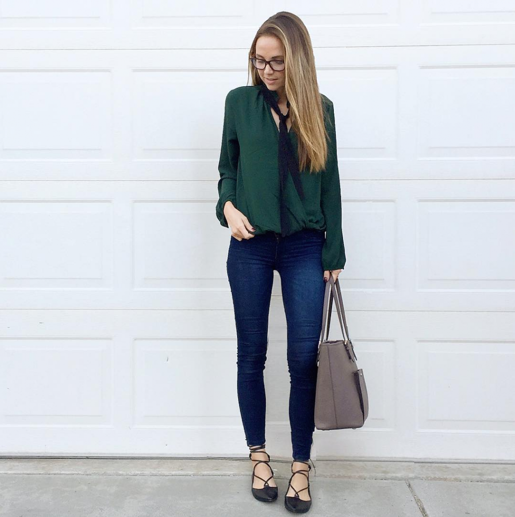 Merrick's Art Nordstrom Emerald Neck Tie Top