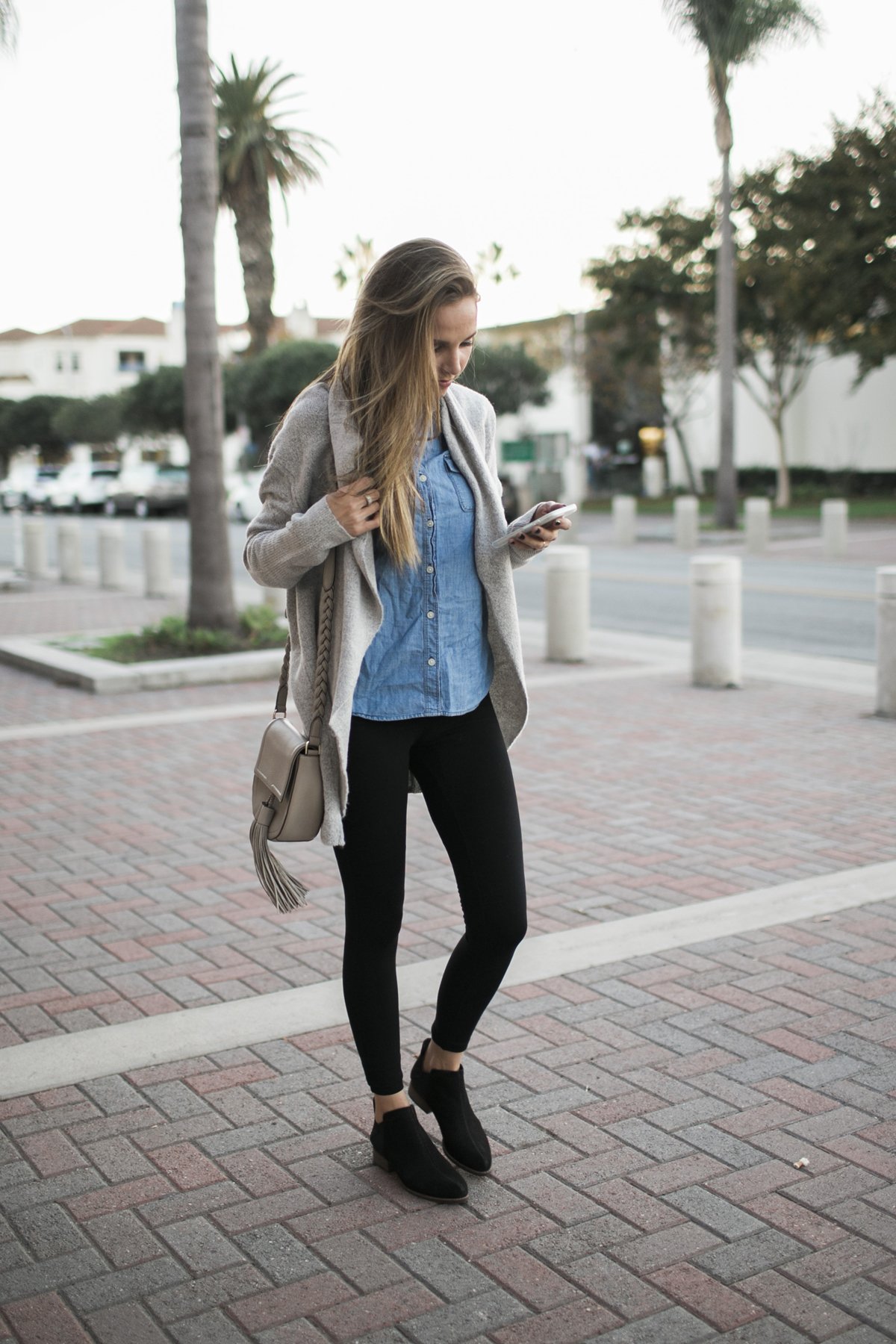 Merrick's Art Chambray Leggings Ankle Boots