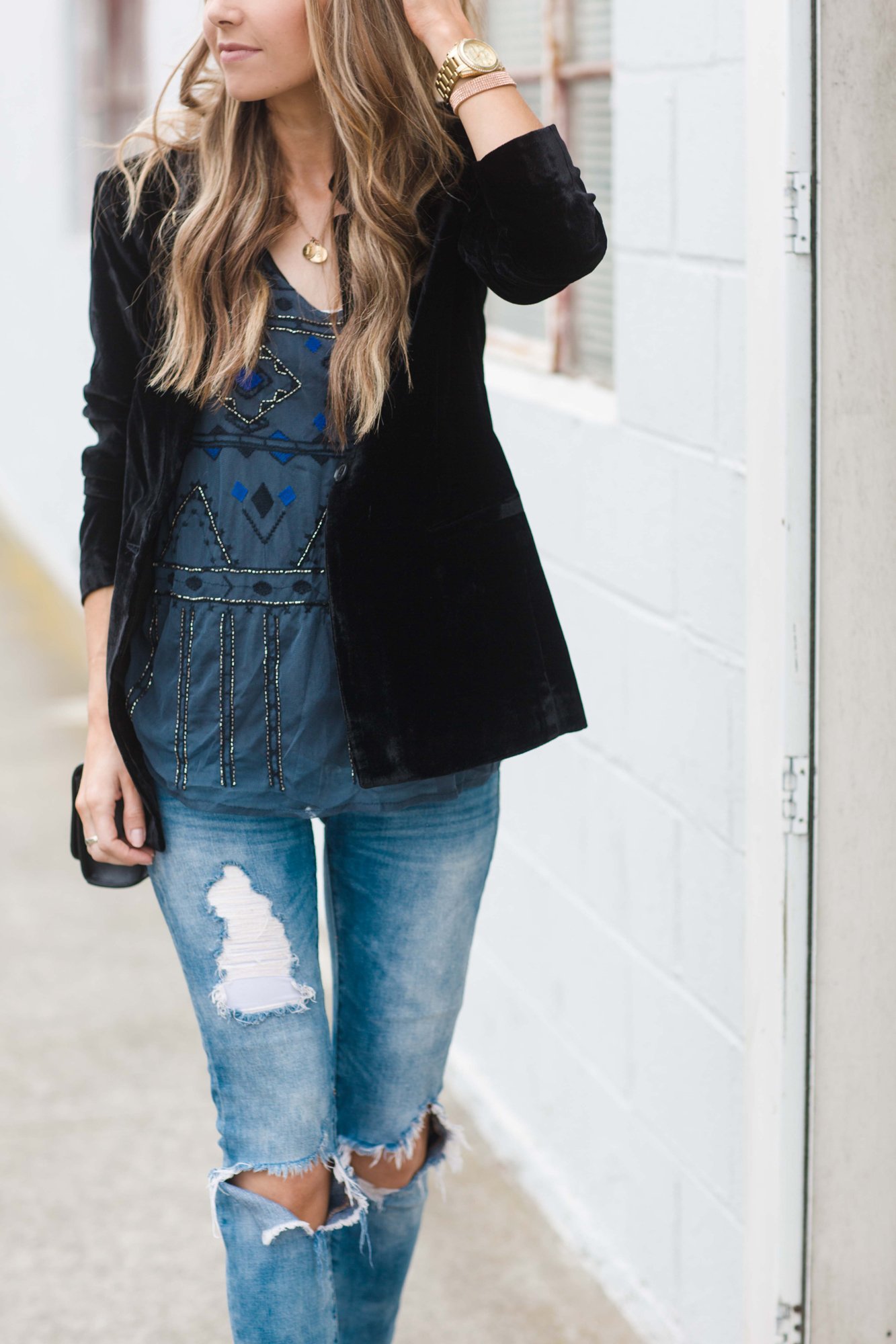 Merrick's Art Velvet Blazer Lucky Brand