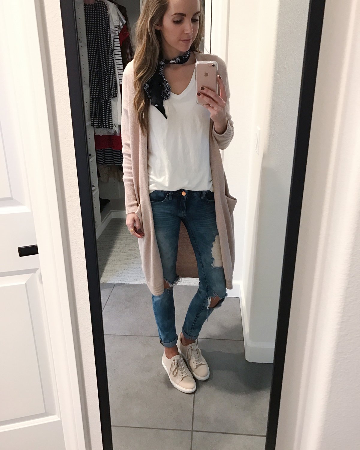 Merrick's Art Blush Cardigan and Bandana