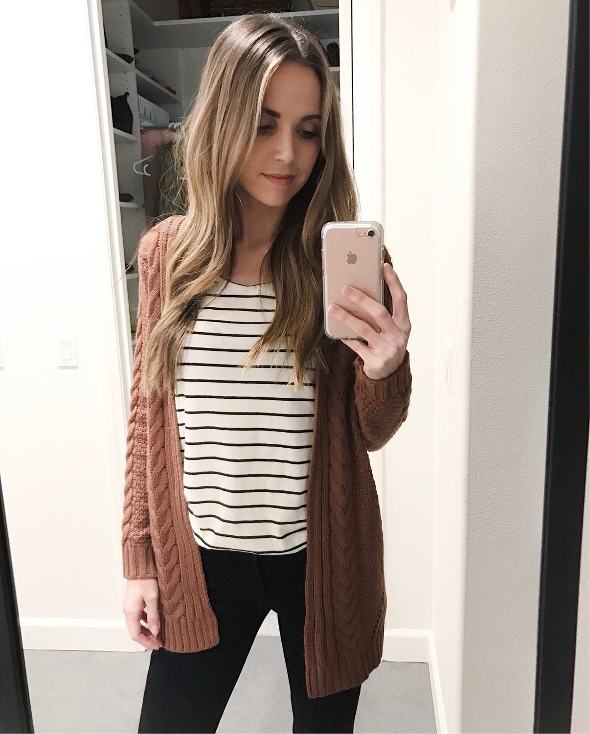 Merrick's Art Stripes and Cable Knit Cardigan