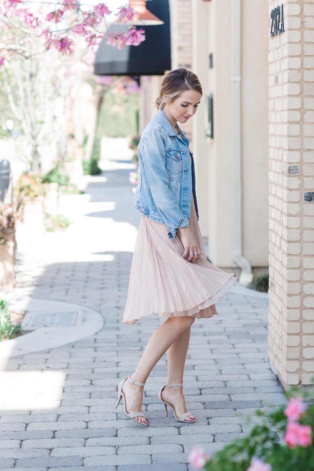 Merrick's Art Pleated Blush Dress