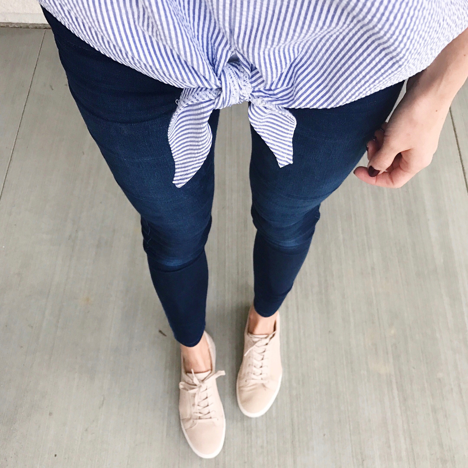 Merrick's Art Striped Tee and Blush Shoes