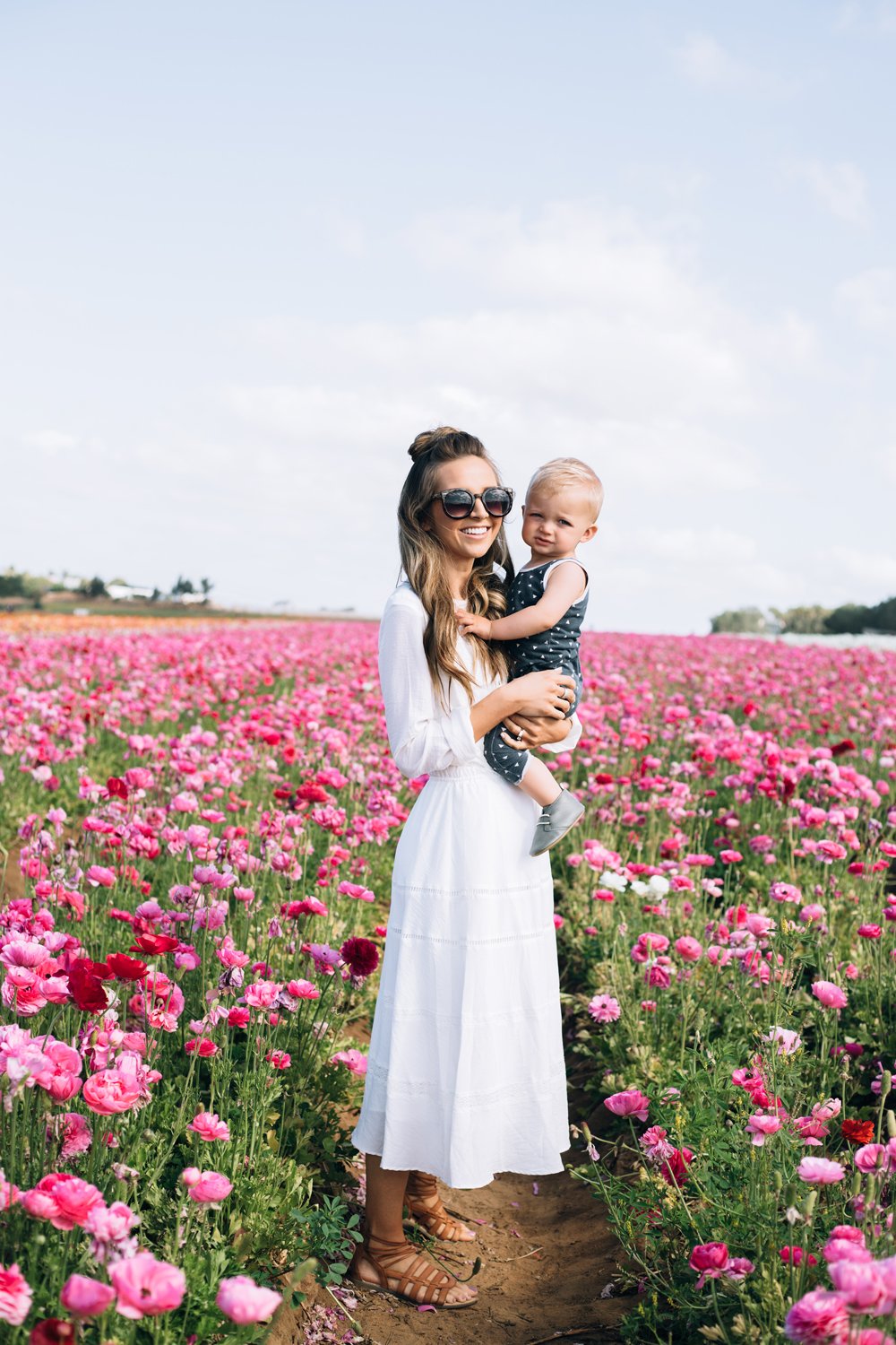 Merrick's Art | White Dress Pink Flowers