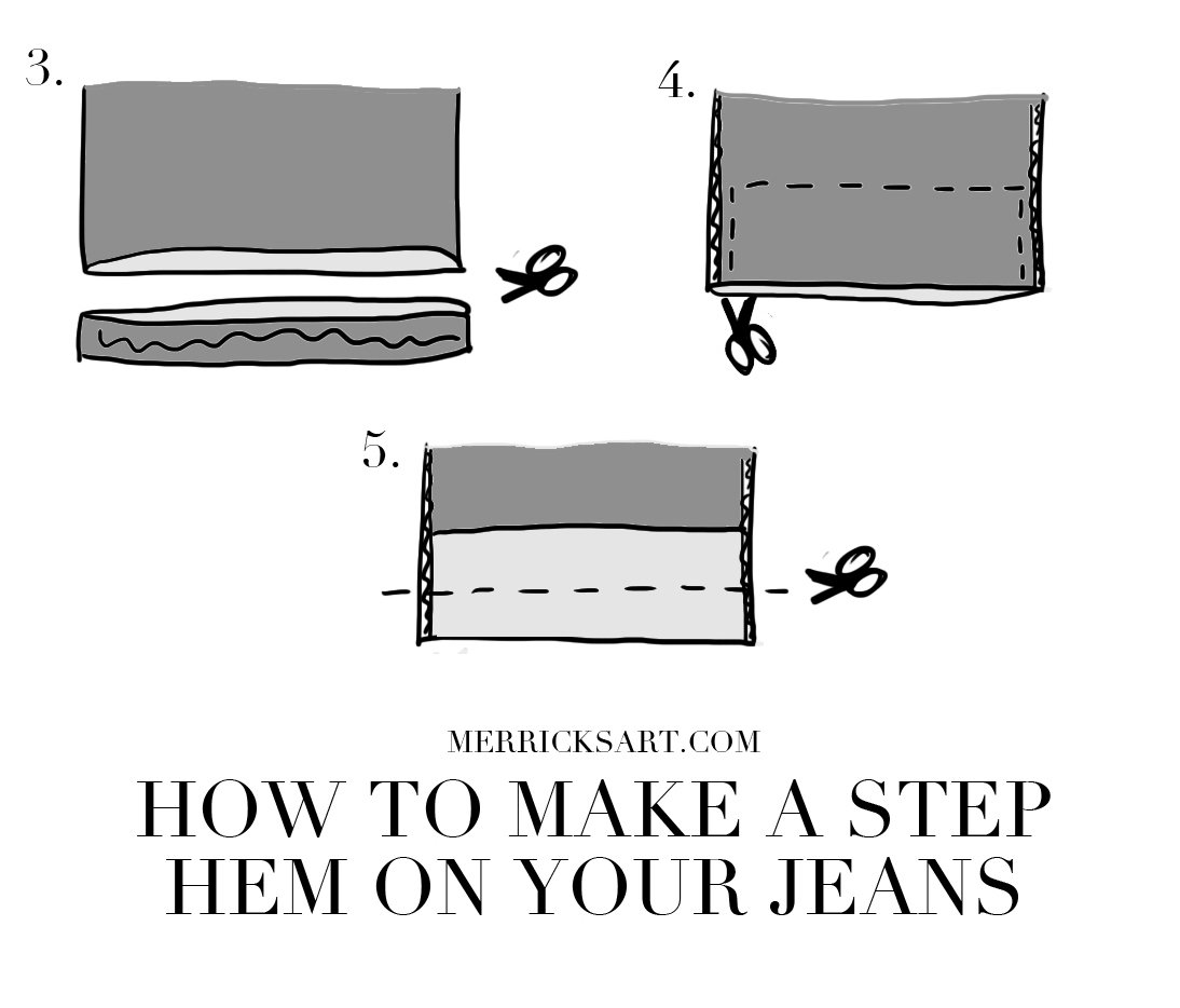 Merrick's Art step hem jeans