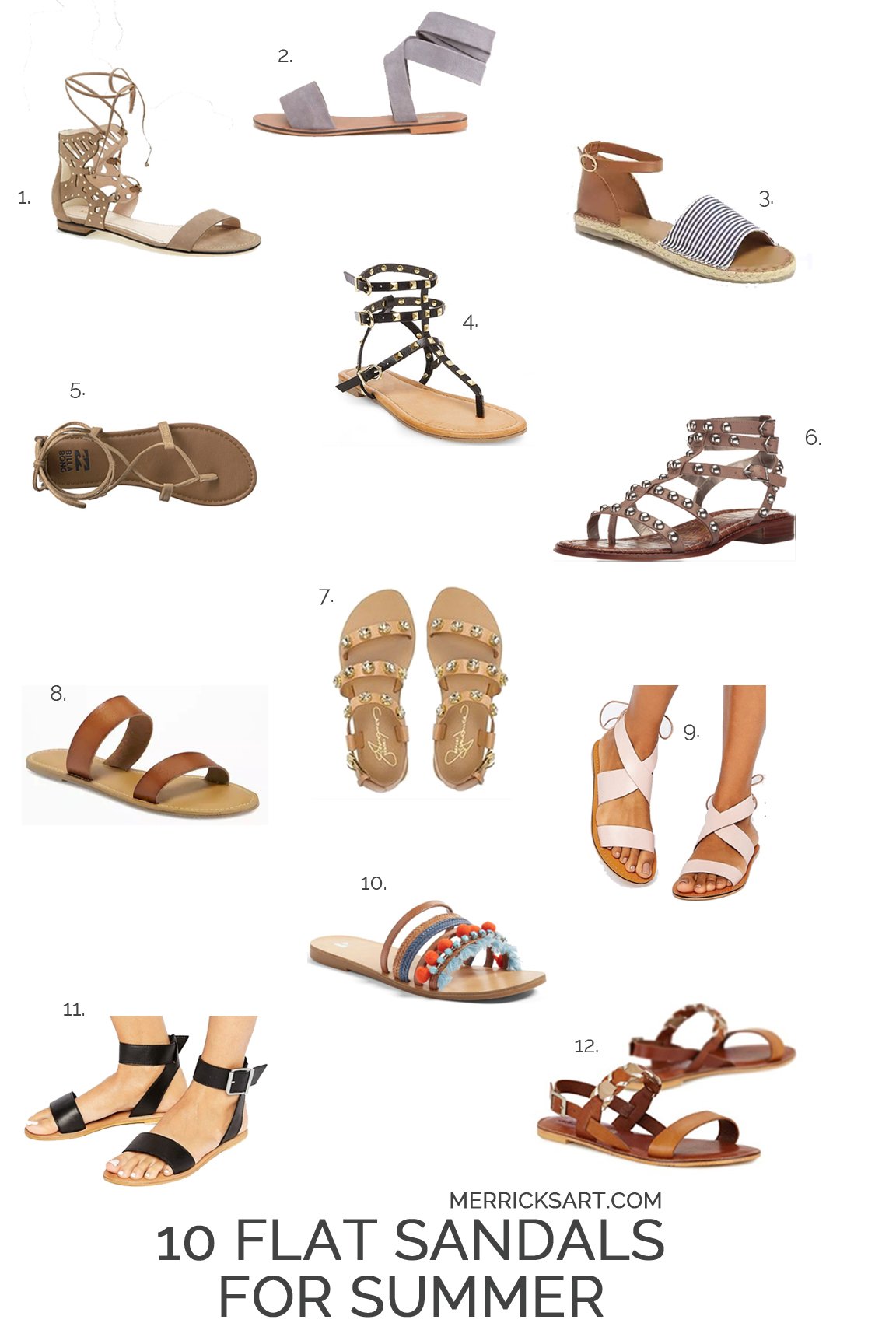 Merrick's Art | 12 Flat Summer Sandals