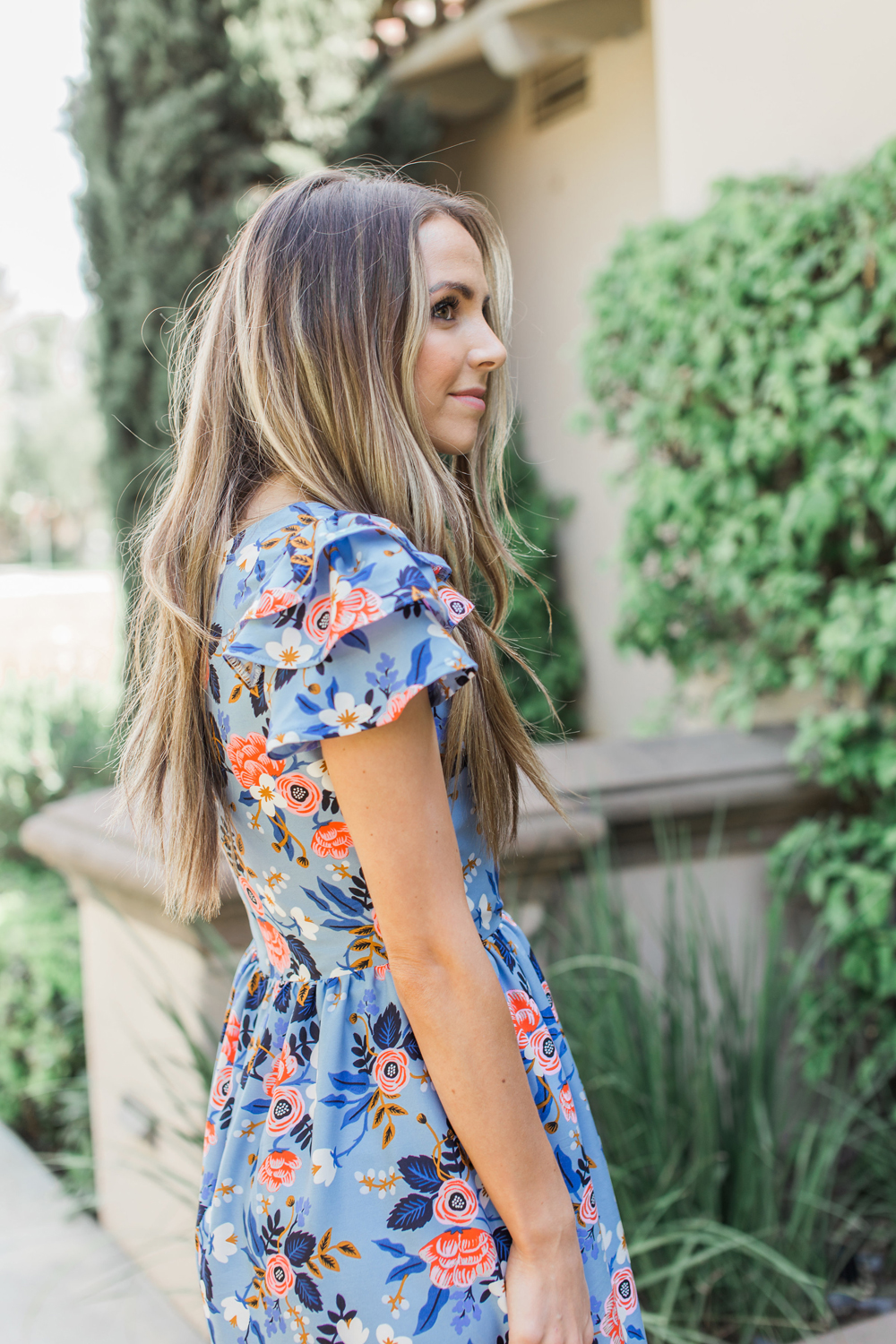 floral tiered sleeve easter dress