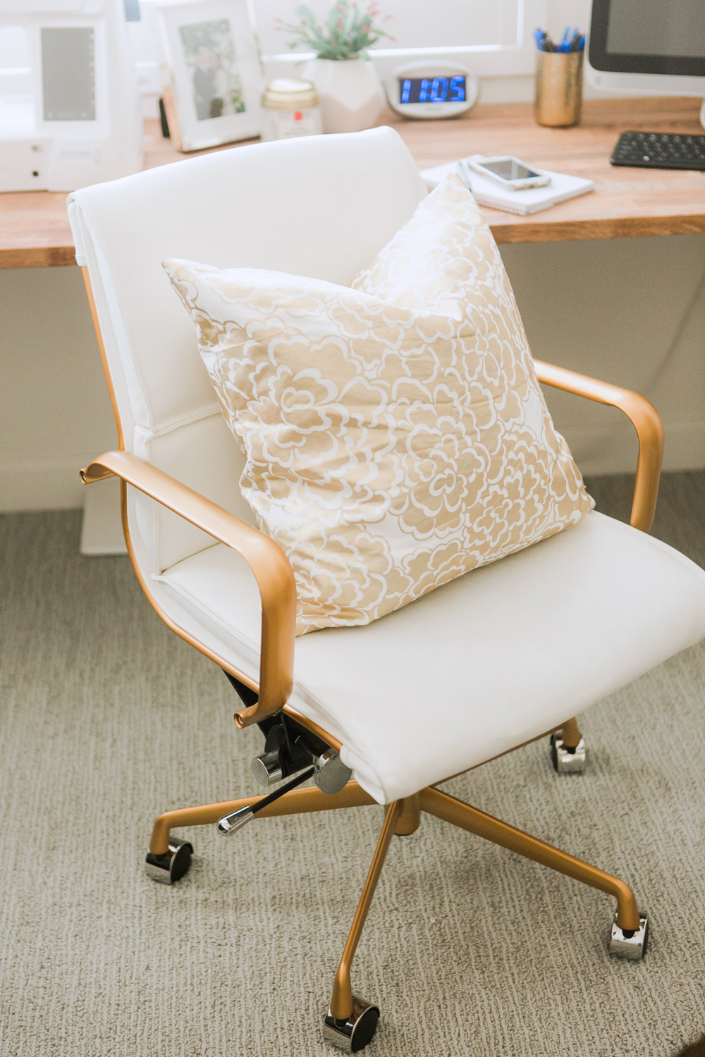 Merrick's Art Joss and Main white leather chair