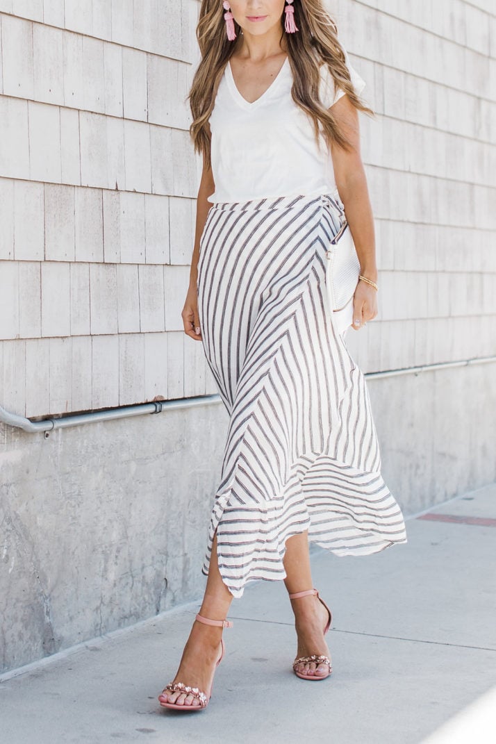 Merrick's Art Dressing Up a Basic White Tee and Linen Maxi Skirt