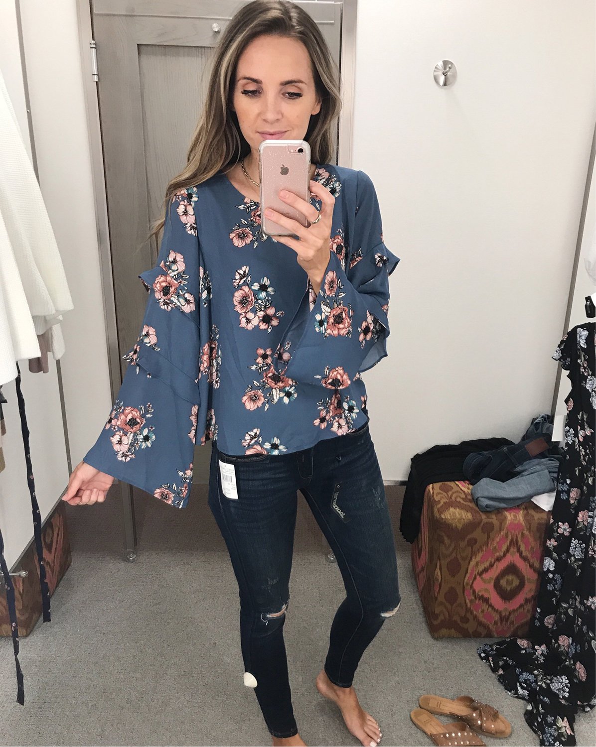 merricksart.com | floral bell sleeve top