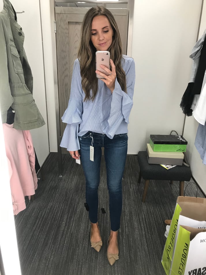 merricksart.com ruffle sleeve top