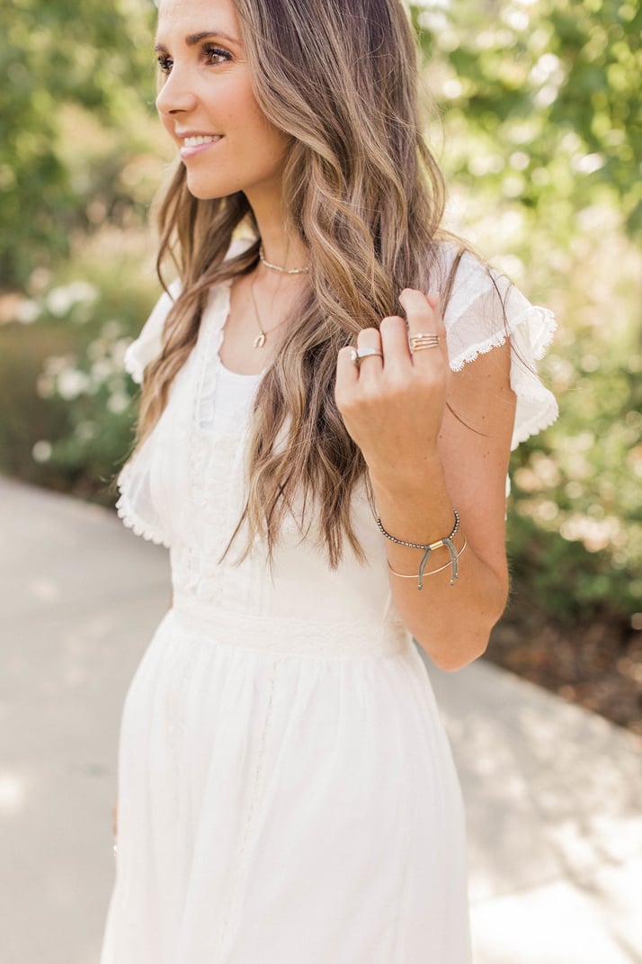 white fit and flare midi dress | merricksart.com