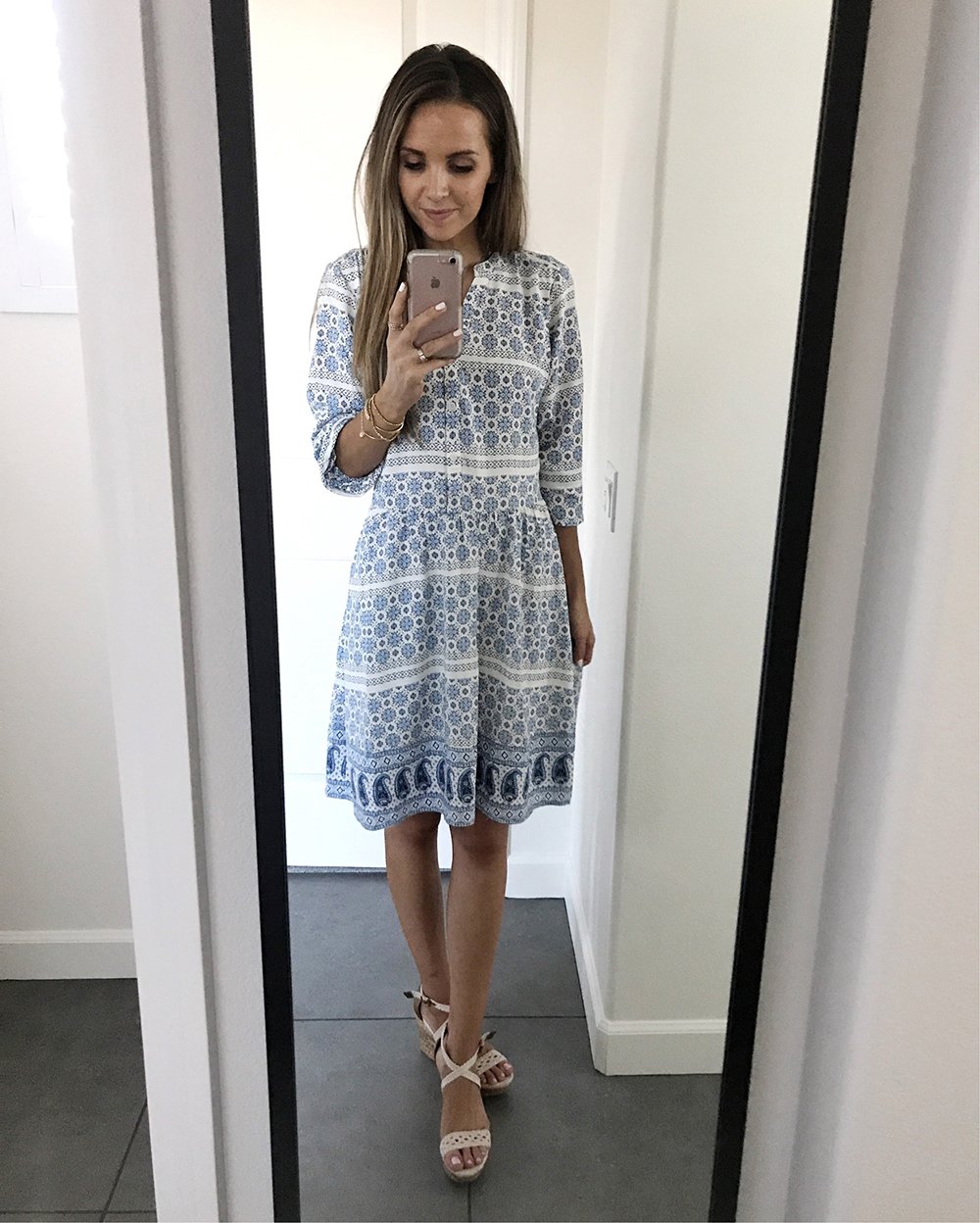 merricksart.com | blue and white dress