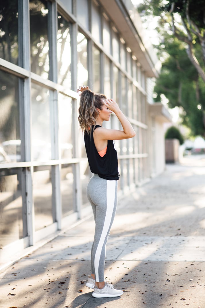A muscle tank and leggings makes the perfect running outfit