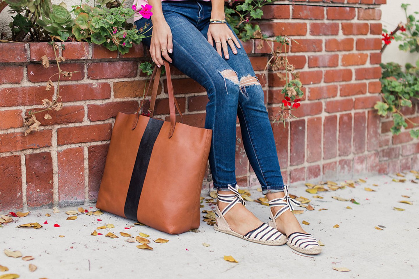 merricksart.com black and brown striped madewell tote