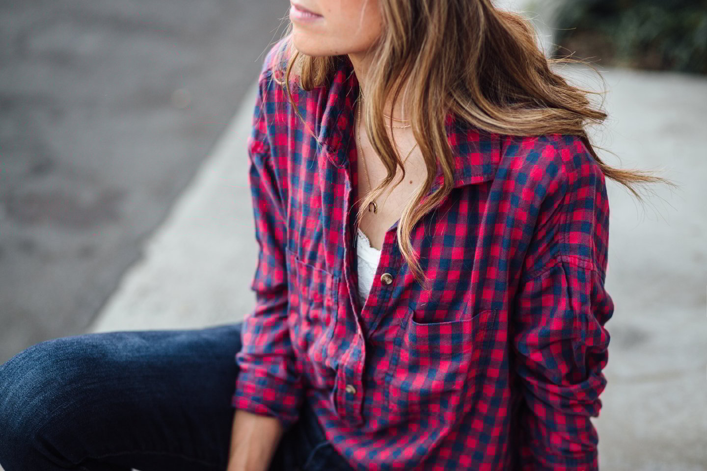 Add a peek of lace under your masculine plaid shirt with a pretty, feminine bralette from Aerie