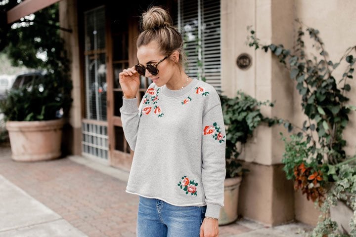 the perfect embroidered sweatshirt