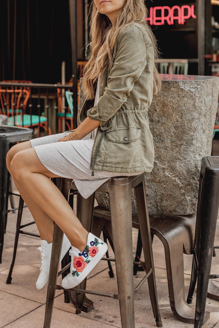 embroidered sneakers add a pop of fun to any simple outfit