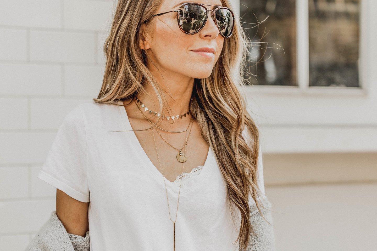 simple gold layers to dress up an outfit