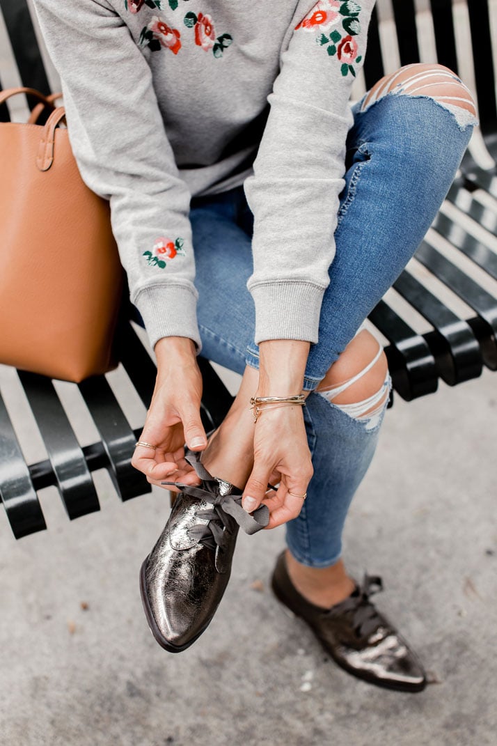 Louise Et Cie Metallic Oxfords