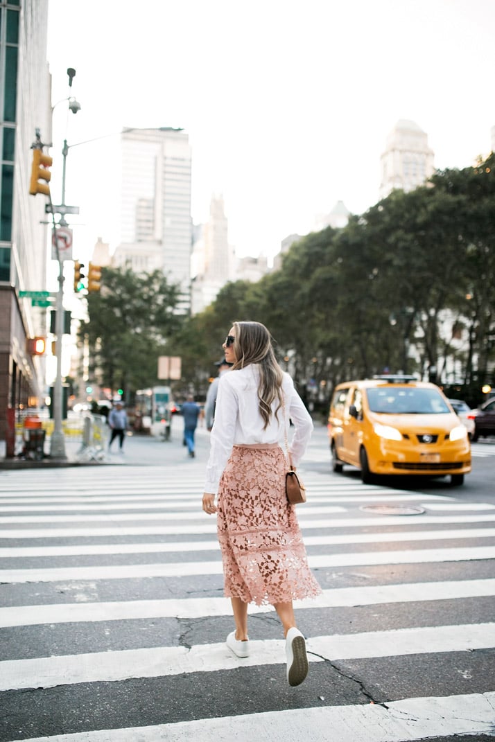 a new york moment in blush and white