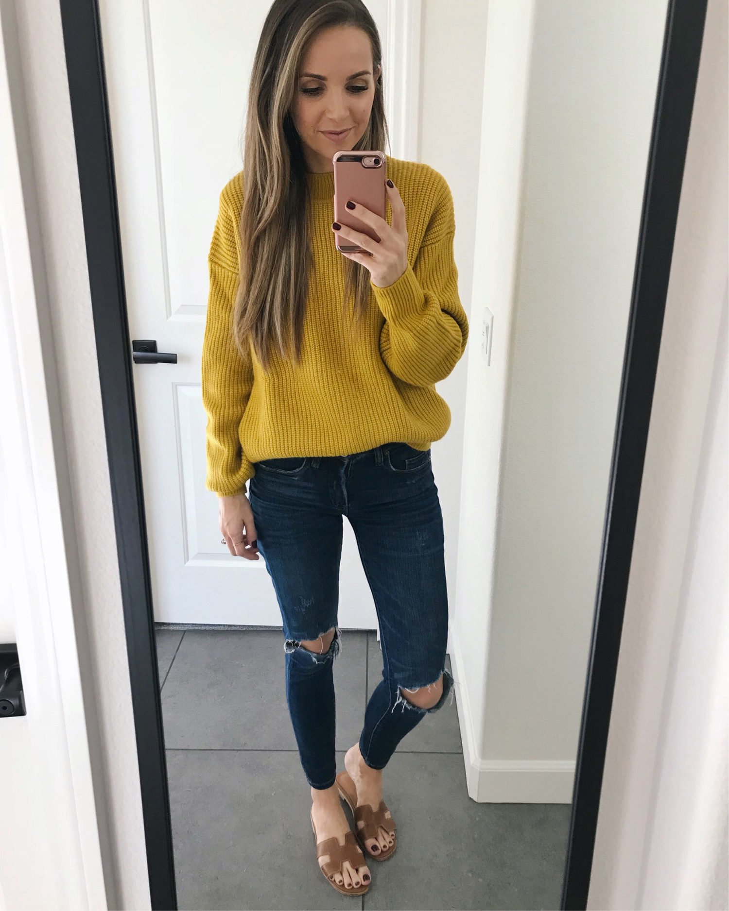 mustard knitted sweater | merricksart.com