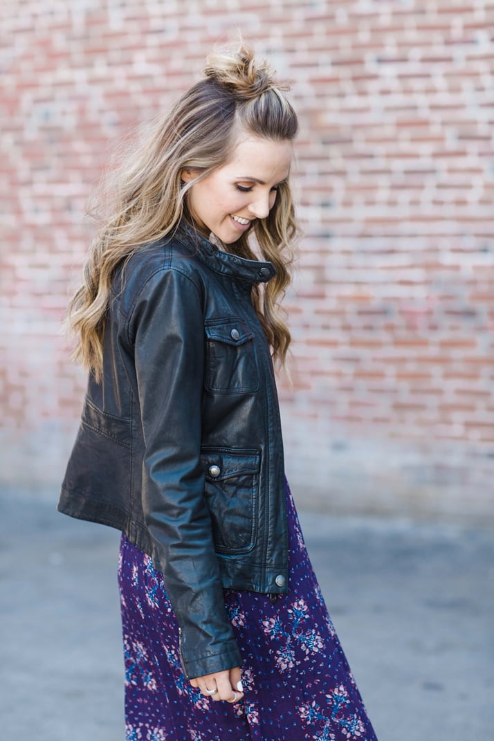 black leather jacket
