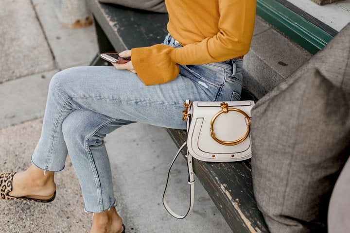 white chloe dupe bag