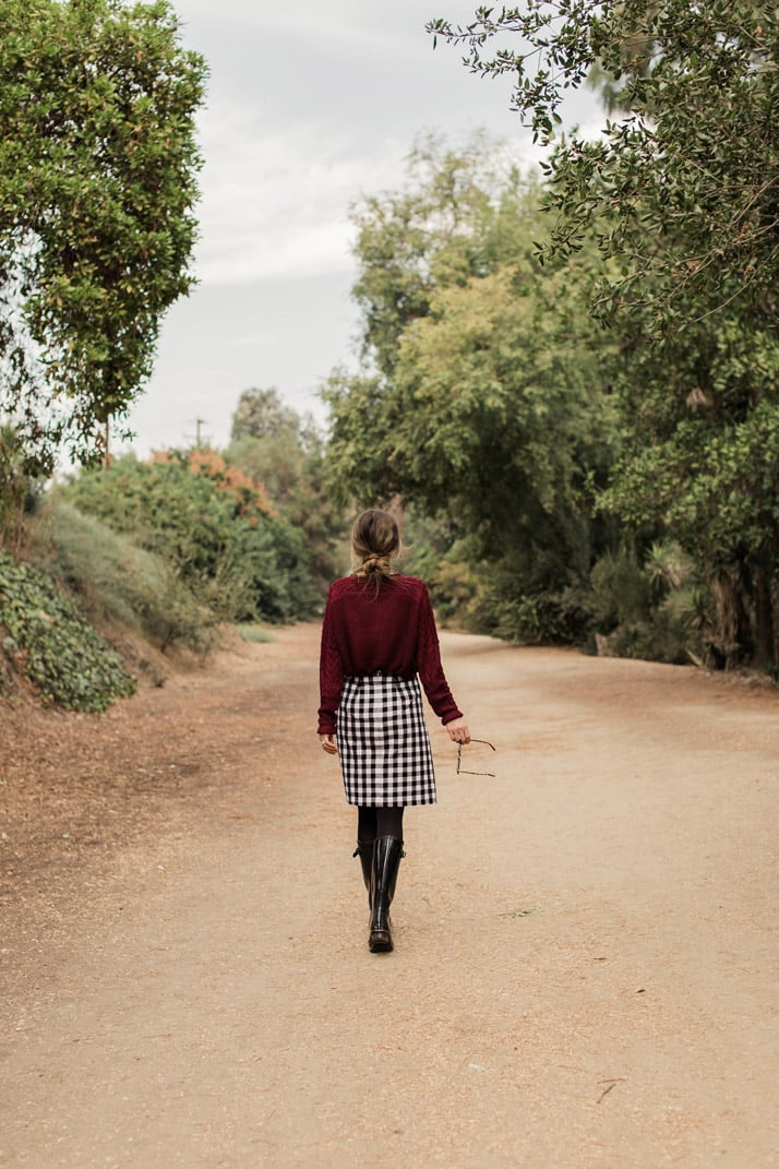 step by step directions to make this buffalo plaid skirt