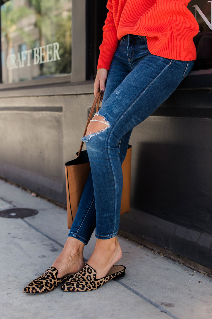 leopard loafer mules