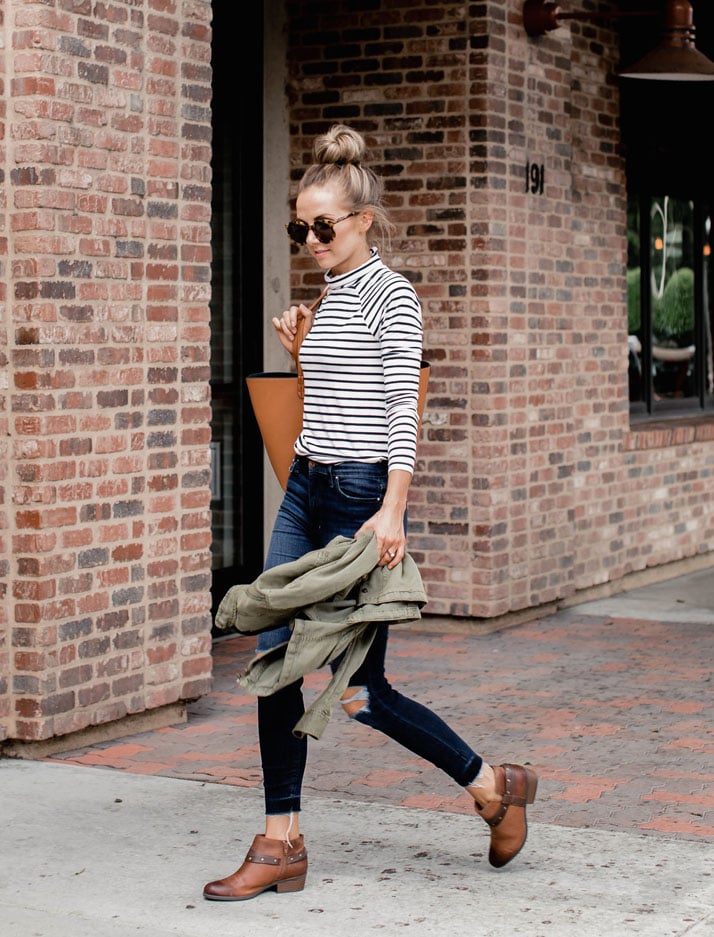 stripes and ankle boots