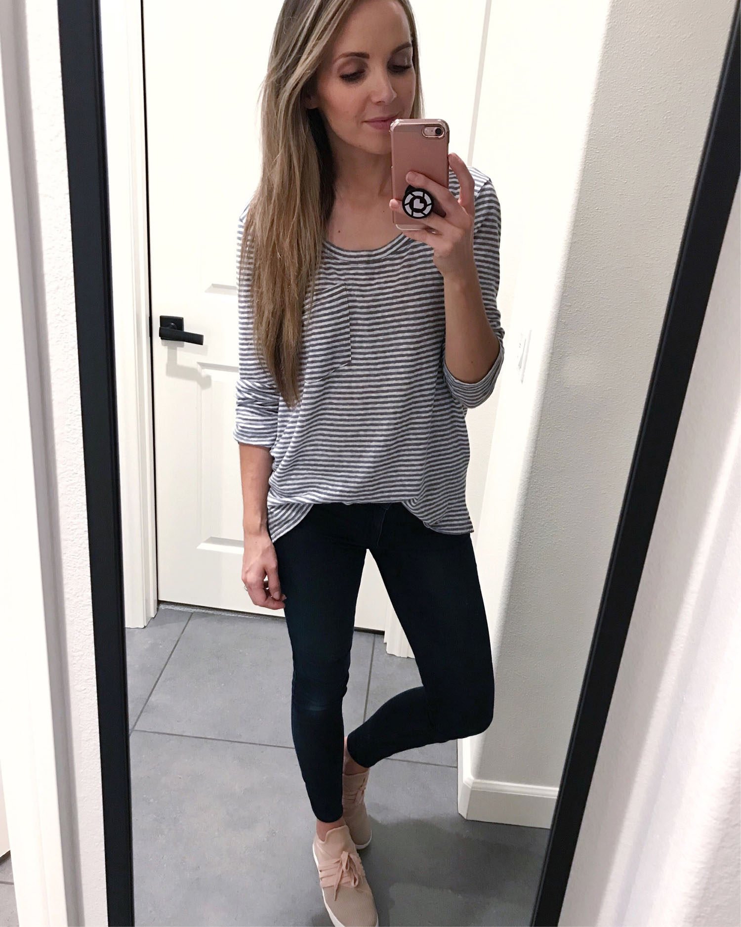 striped tee and jeggings | merricksart.com