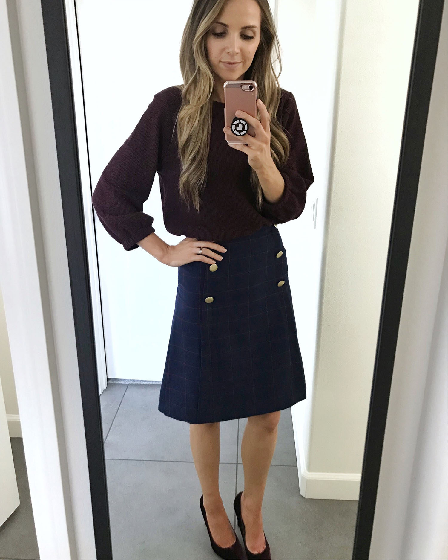 plaid skirt and sweater | merricksart.com