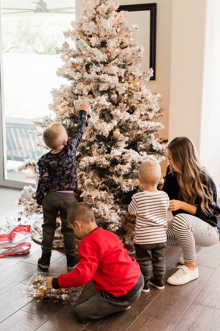 Decorating the Christmas tree
