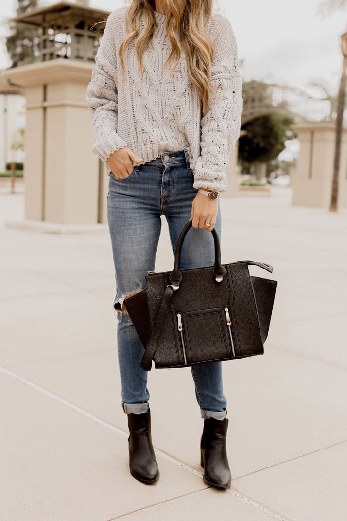 black and gray outfit