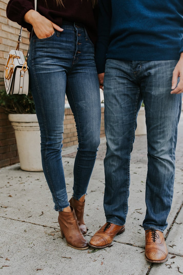his and hers Nordstrom jeans for date night
