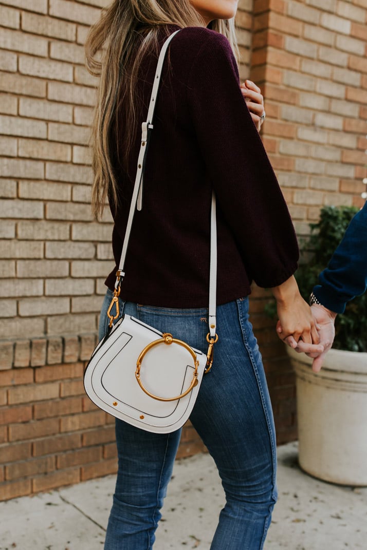 this neutral crossbody bag is perfect for date night