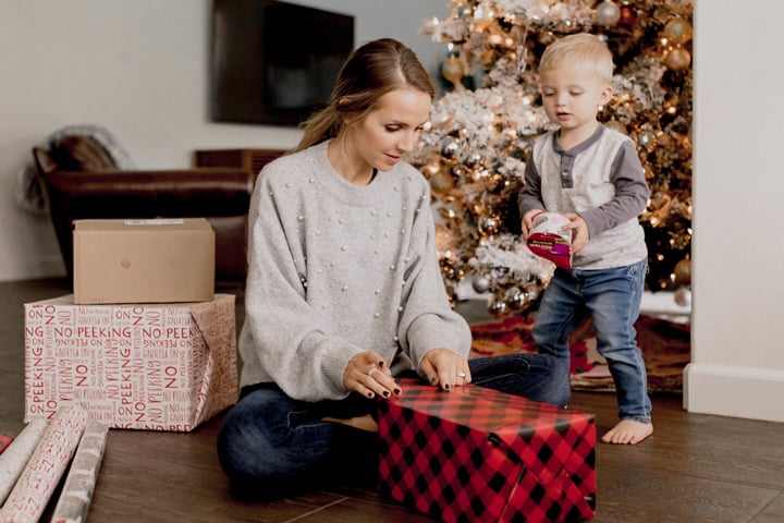 wrapping presents with Sanny