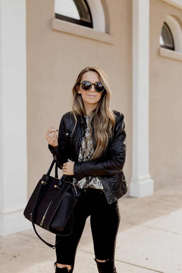 black and sequins