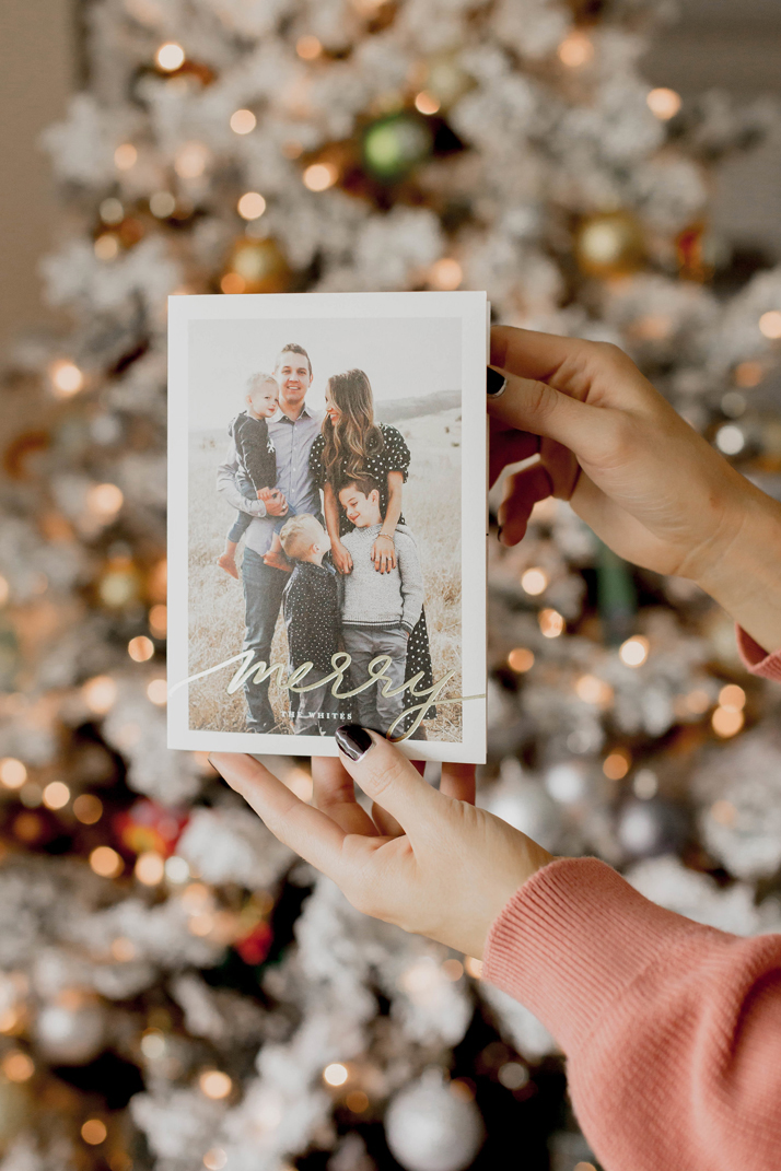 holiday cards with minted gold foil