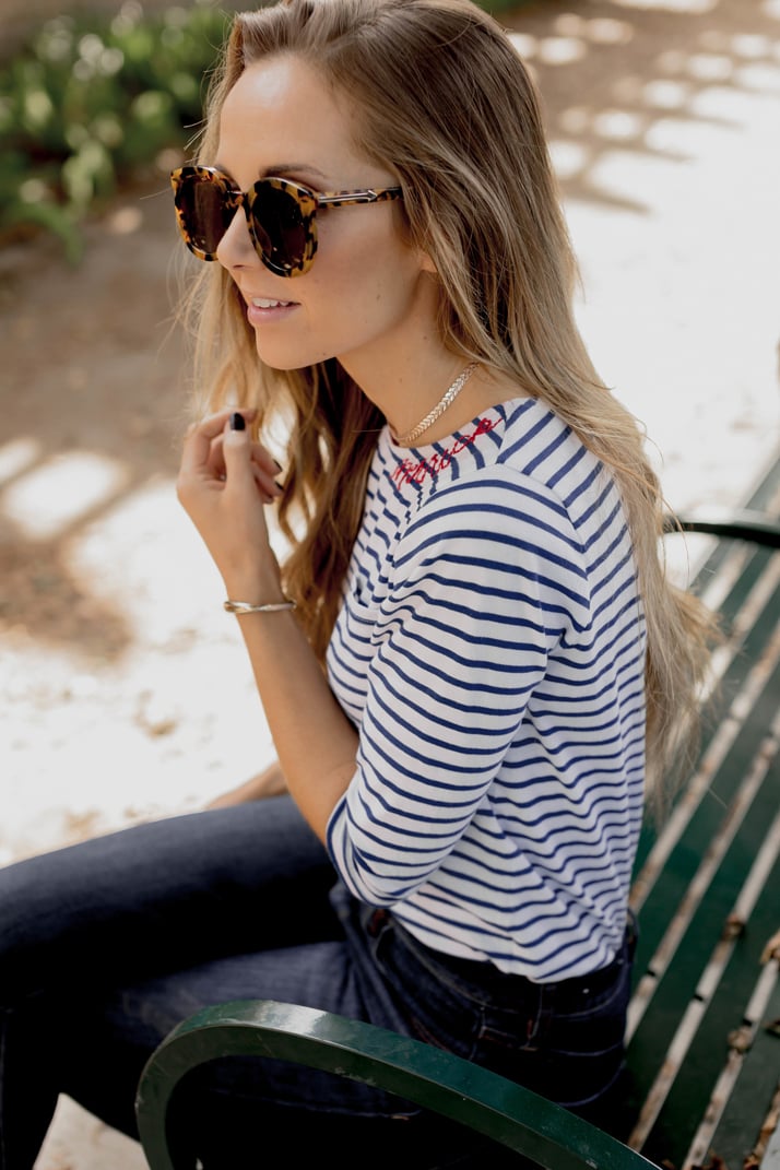 personalized striped tee