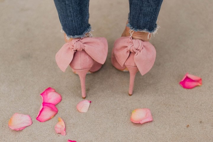 schutz pink bow pumps