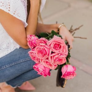 pink roses for valentine's day
