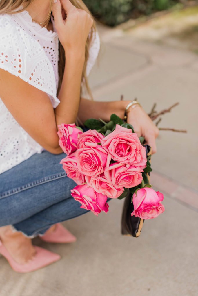 pink roses for valentine's day