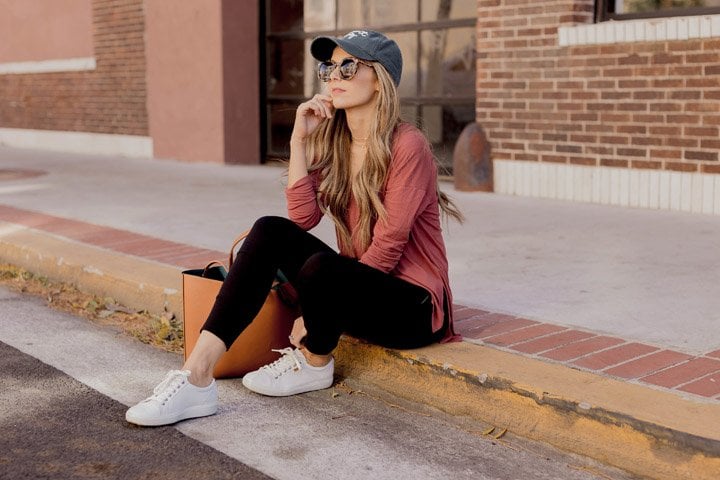 dressed down black joggers