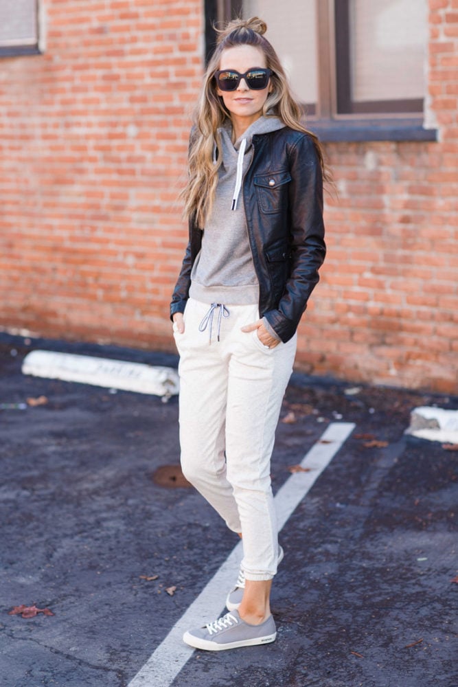 sweat pants and sneakers from Stitch Fix